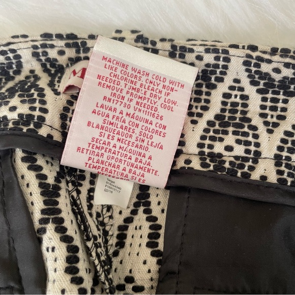 Merona Black and White Pattern Embroidered Classic Ankle Pant Chino Sz 6 - Picture 16 of 16